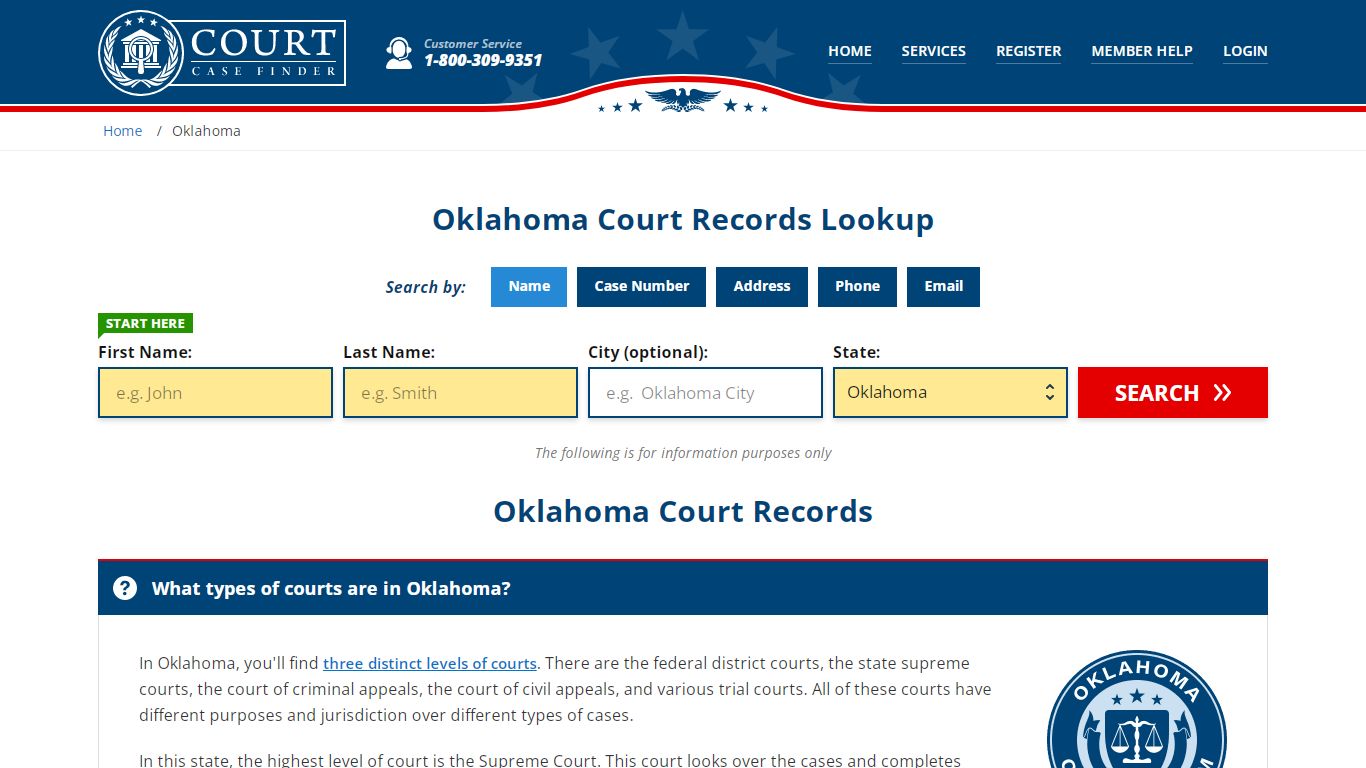 Oklahoma Court Records Lookup - OK Court Case Search