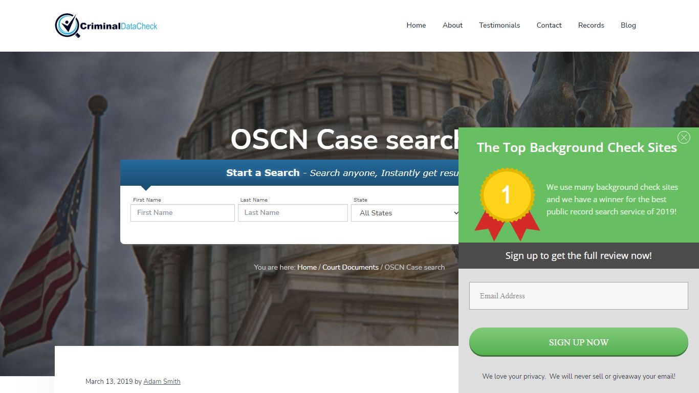 OSCN Case search - Criminal Data Check